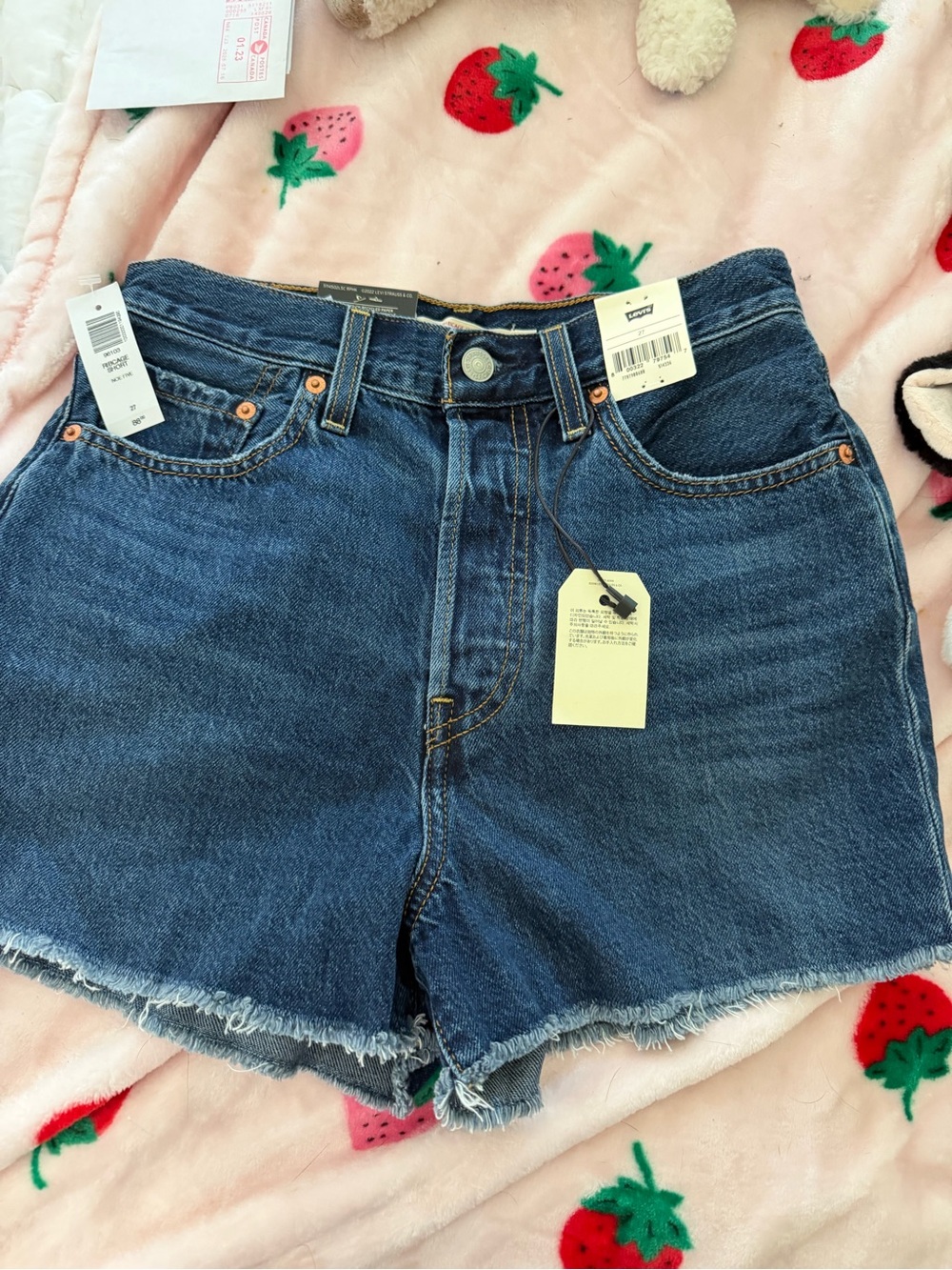 Levi ribcage Dark Blue Denim Shorts - Women